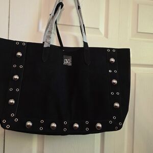 Valentino Garavani Black Tote with Silver Studs